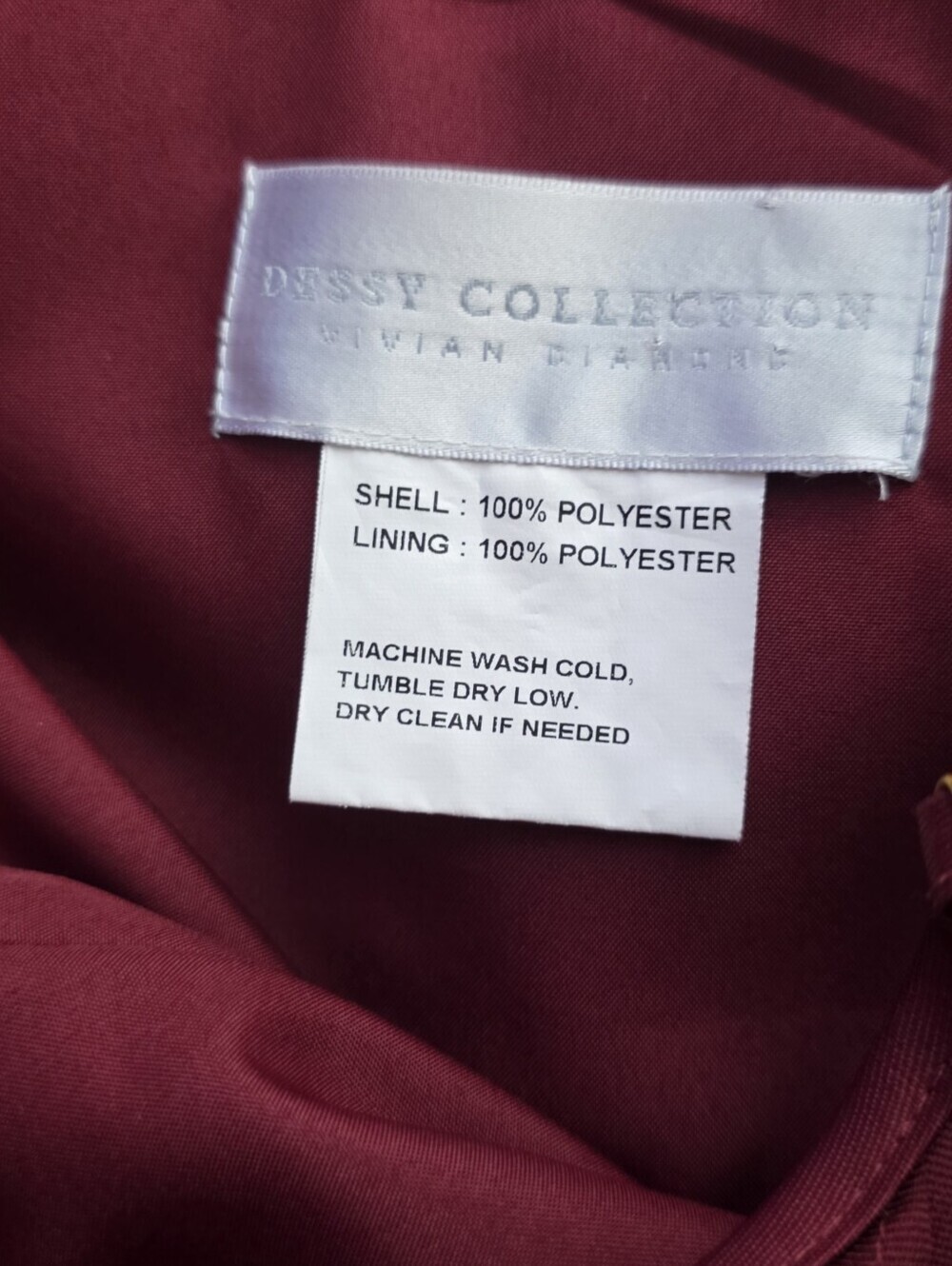 Dessy Collection Burgundy Satin Corset Gown with Slit - Picture 11 of 14